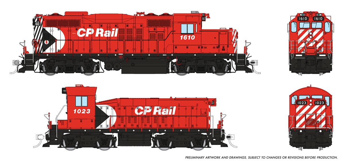 Rapido Ho Scale GMDD GP9u & Slug CP Rail (ex-SW1200) Multimark #1610 / 1023 DCC & Sound *Reservation*