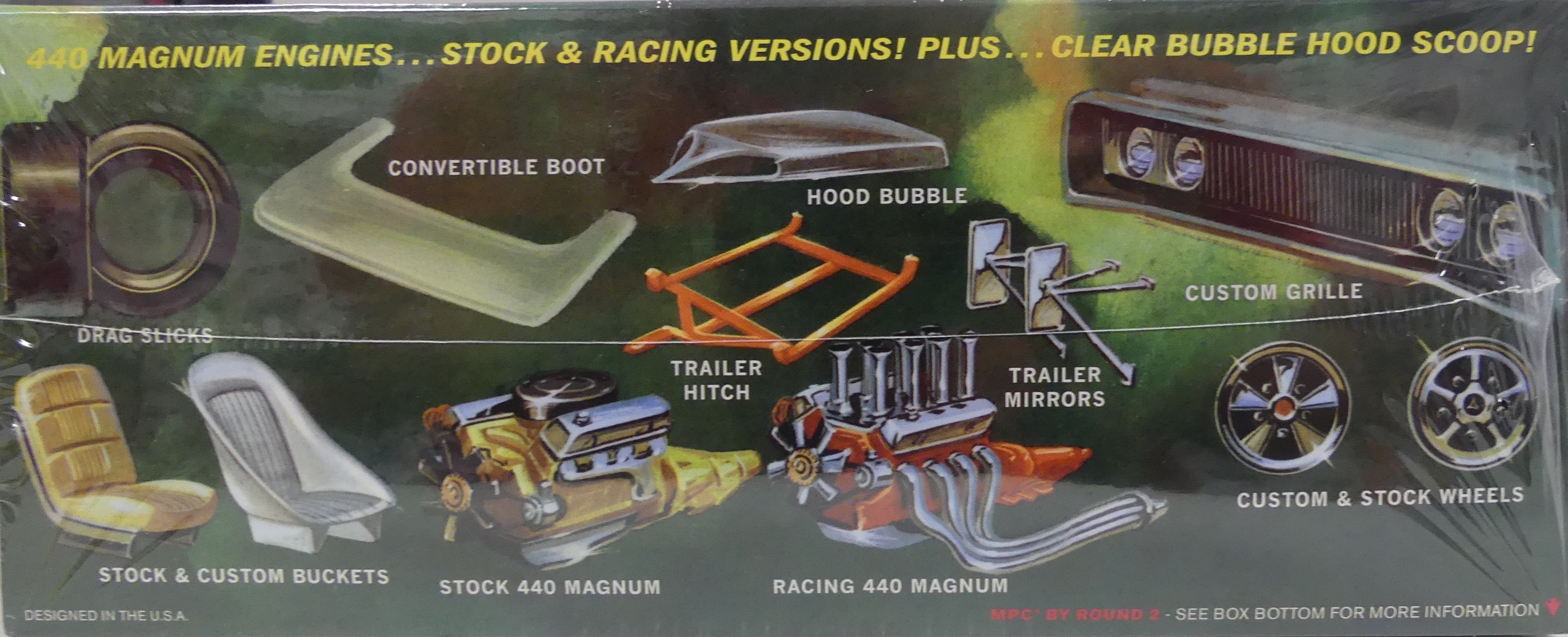 MPC 1968 DODGE CORONET CONVERTIBLE W/TRAILER 1:25 SCALE MODEL KIT