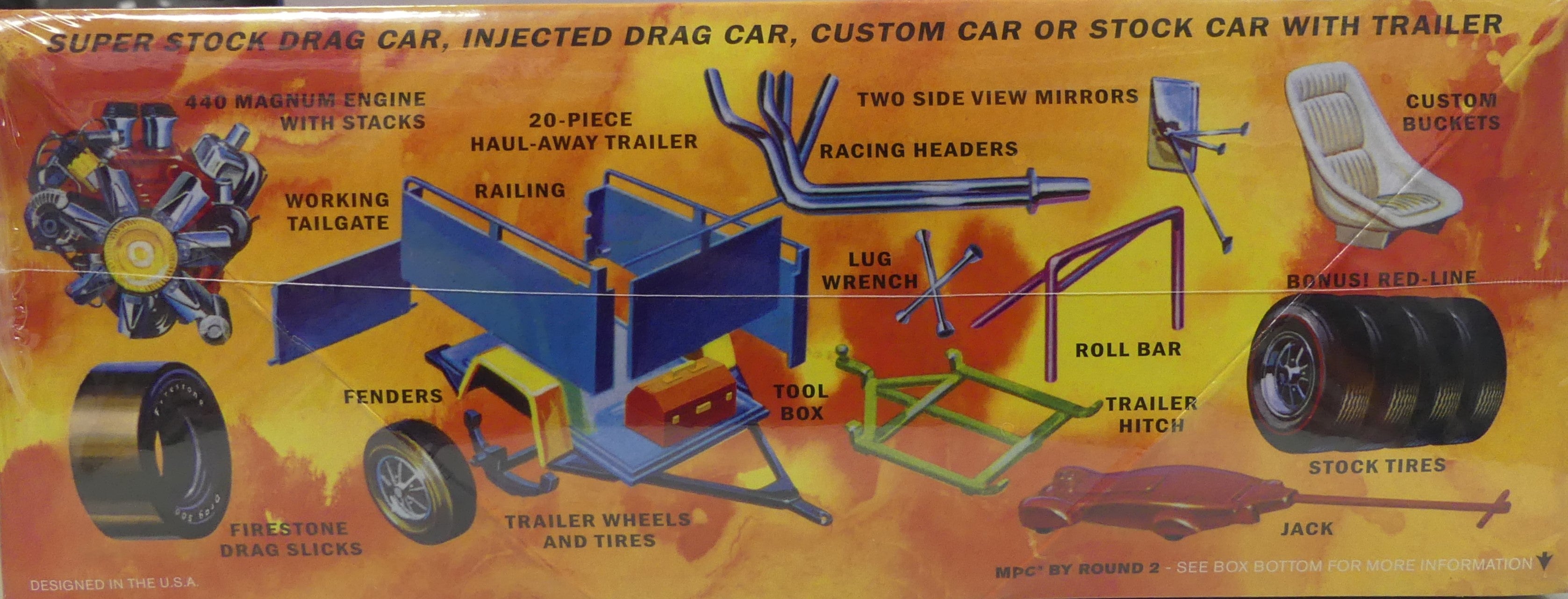 MPC 1968 Dodge Coronet Hardtop w/Trailer 1:25 Scale Model Kit