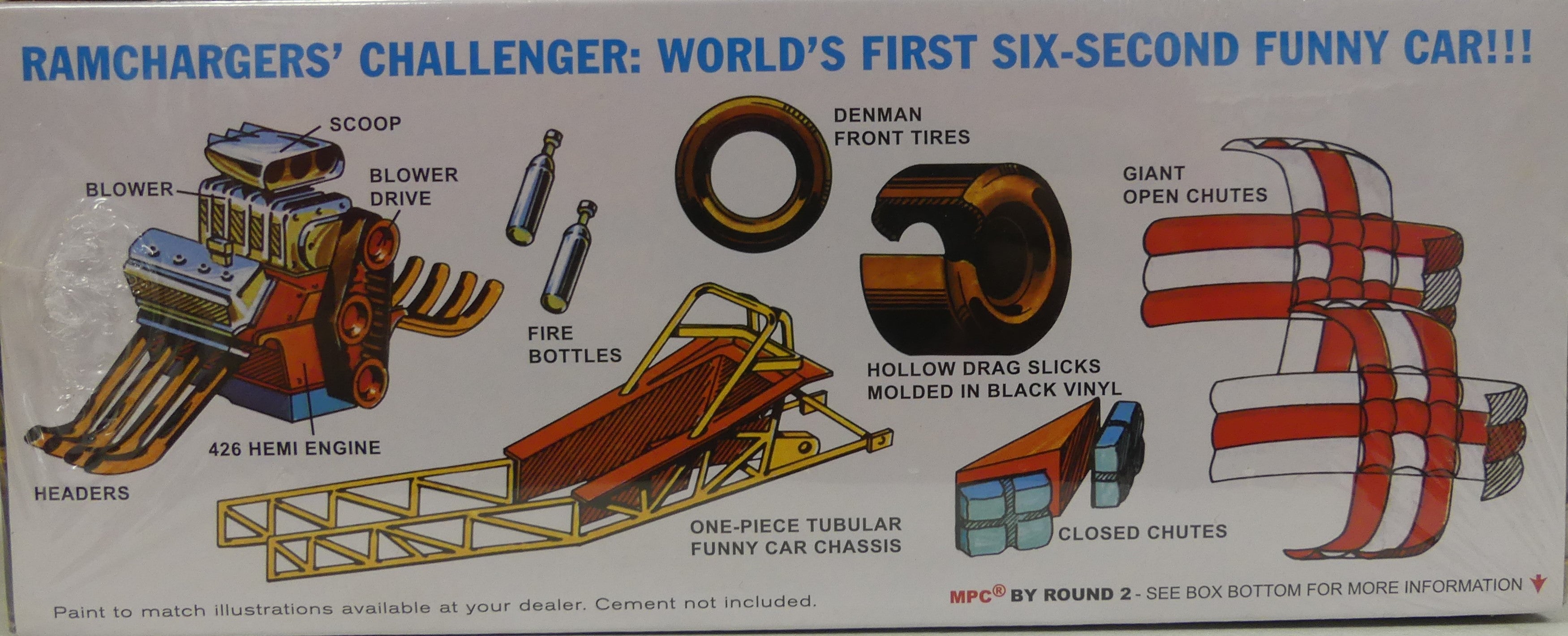 MPC RAMCHARGERS DODGE CHALLENGER FUNNY CAR 1:25 SCALE MODEL KIT