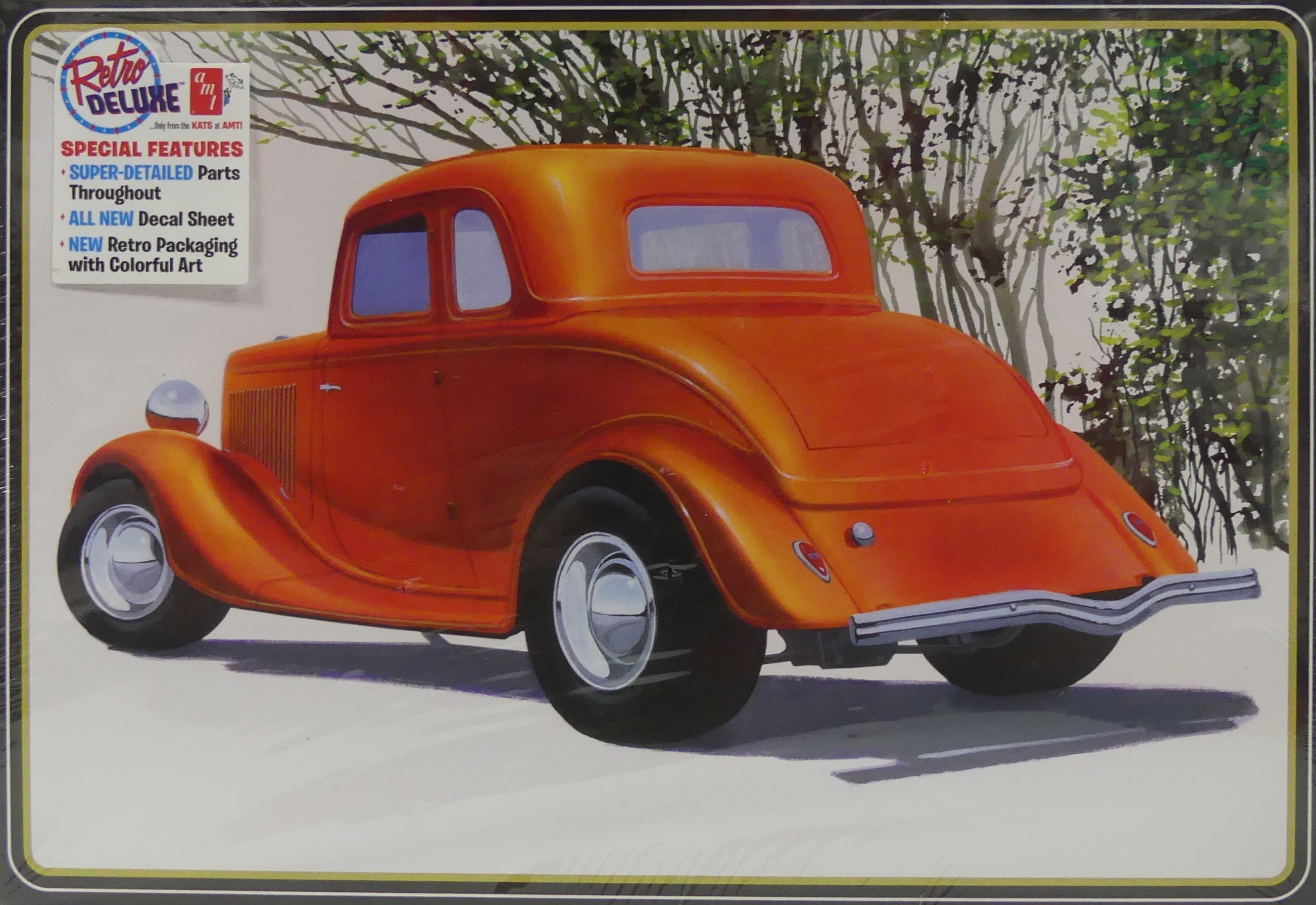 AMT 1934 FORD 5-WINDOW COUPE STREET ROD 1:25 SCALE MODEL KIT