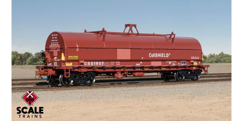 Rivet Counter HO Scale Thrall-Trinity 42’ Single-Hood Coil Steel Car, CSS/Ex-Conrail Coil Shield 2 Patch/Oxide Hood