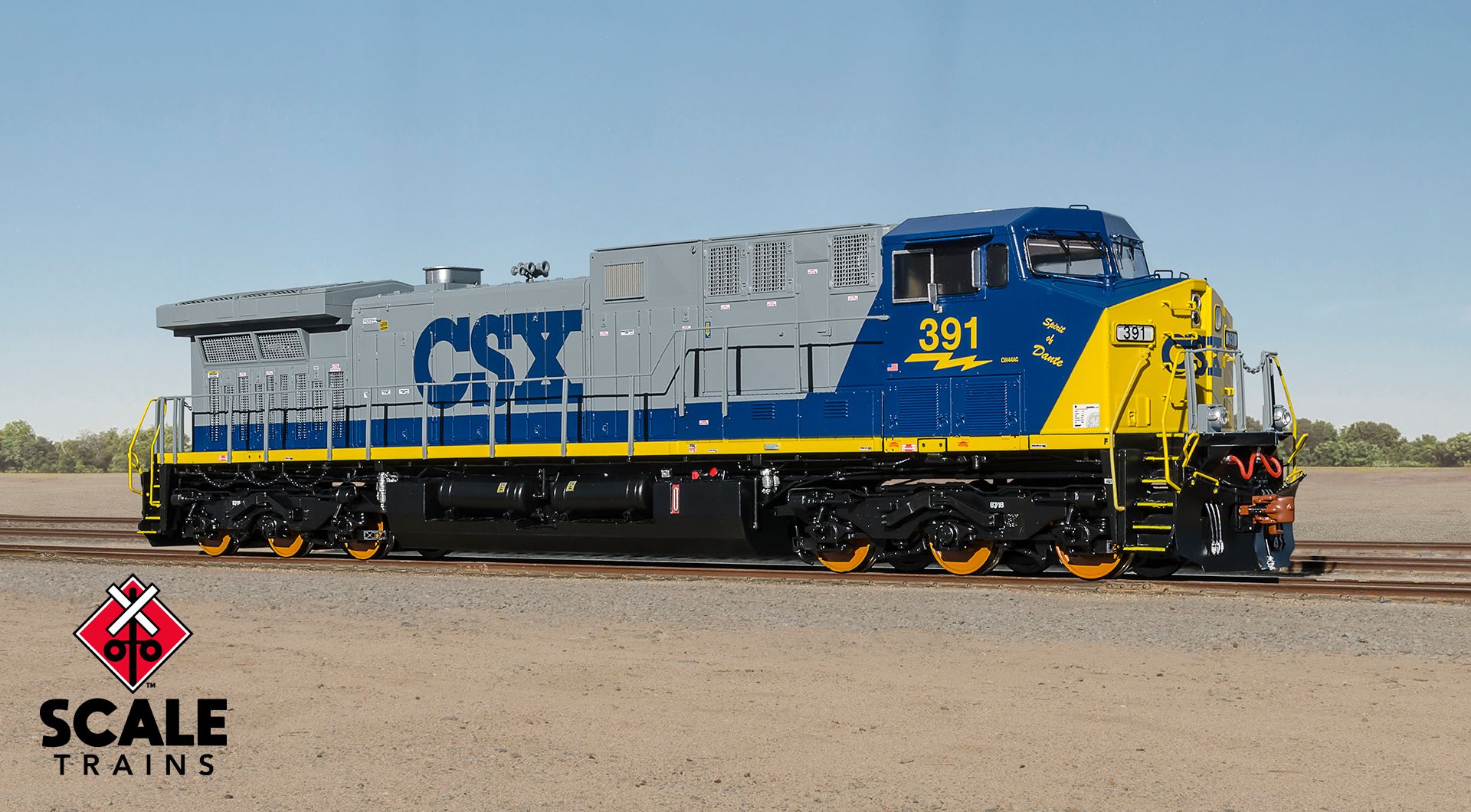 Scaletrains Rivet Counter HO Scale GE AC4400CW, CSX/YN2/Spirit of Dante DCC & Sound #391