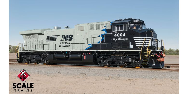 Scaletrains Rivet Counter HO Scale GE AC44C6M, Norfolk Southern/Black Mane/Blue Stripe #4004 DCC & Sound