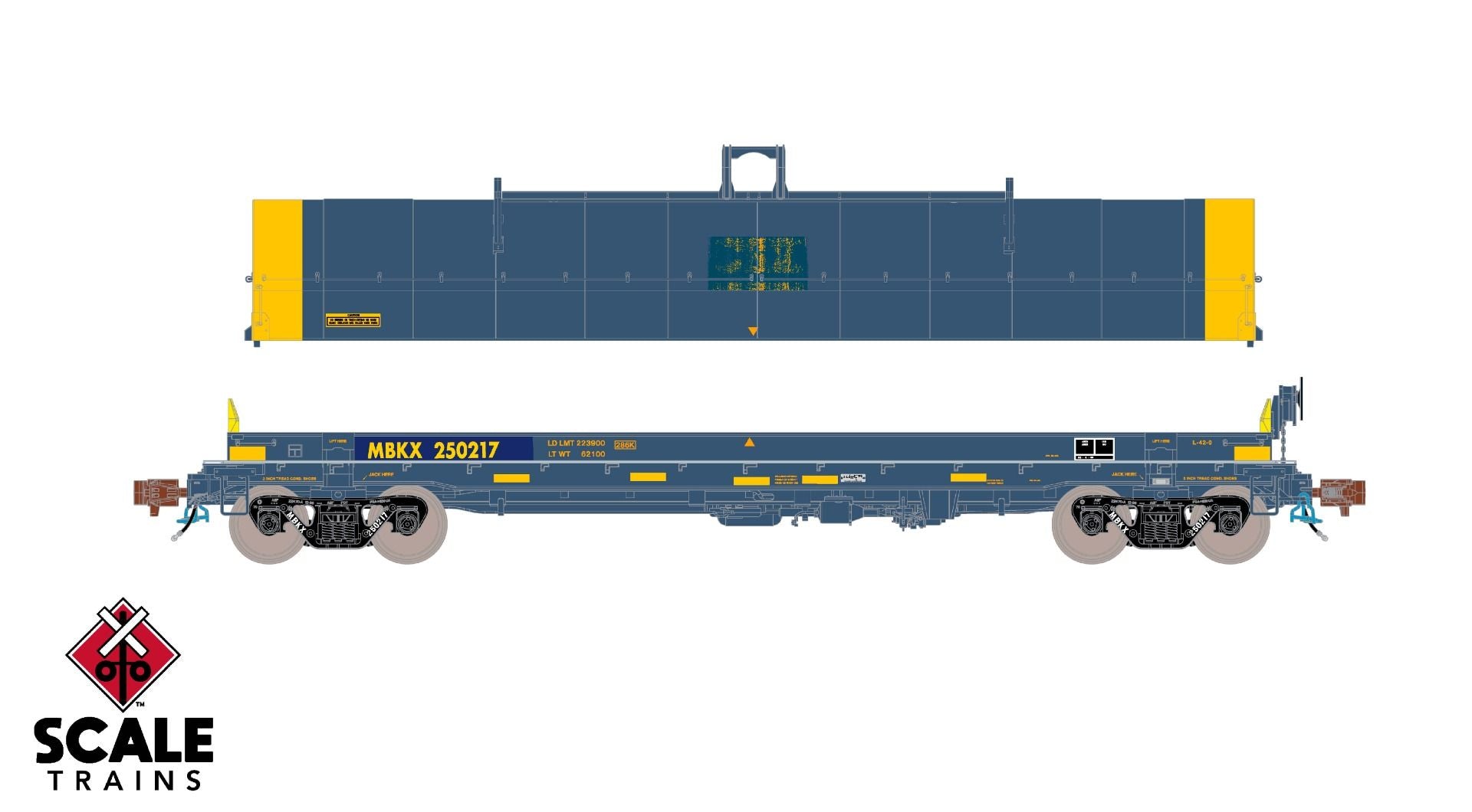 Rivet Counter HO Scale Thrall-Trinity 42’ Single-Hood Coil Steel Car, MBKX/Ex-CSX Patch