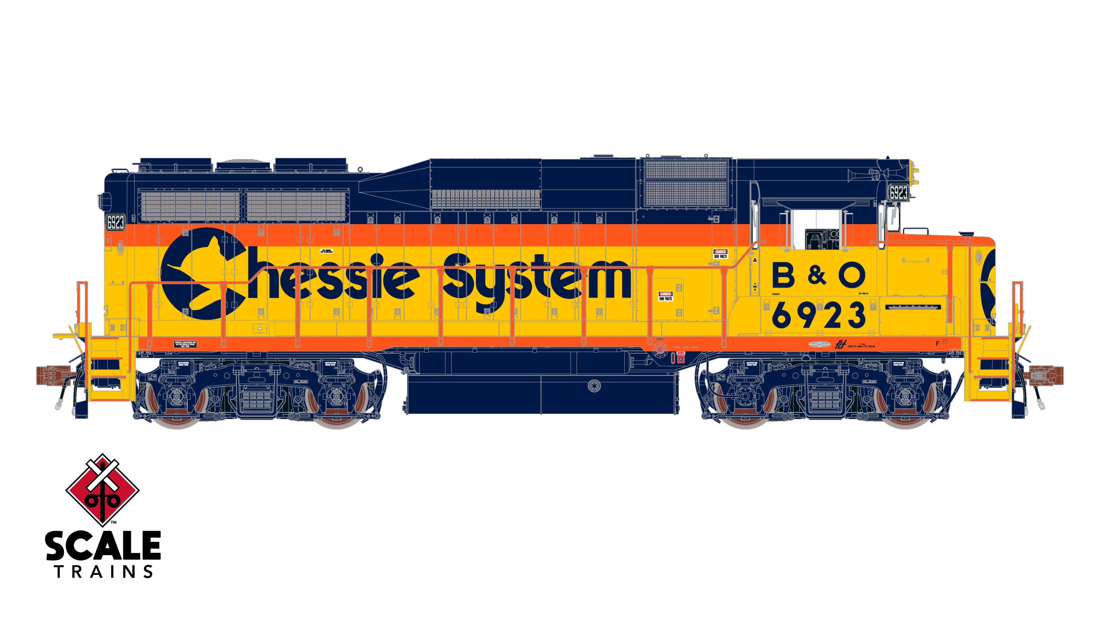 Rivet Counter HO Scale EMD GP30M, Chessie System/B&O DCC & Sound