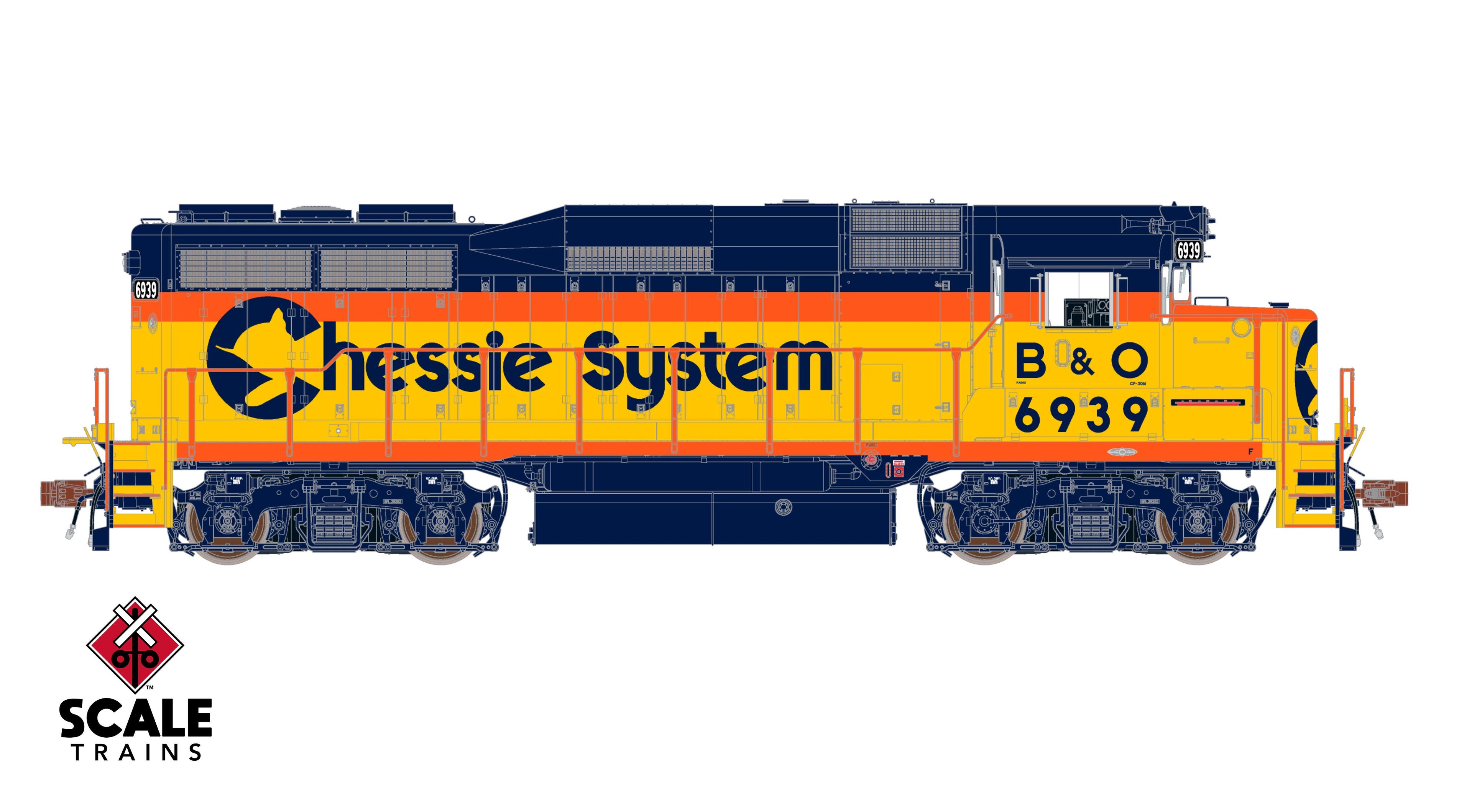 Rivet Counter HO Scale EMD GP30M, Chessie System/B&O DCC & Sound