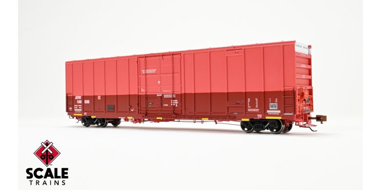 Rivet Counter HO Scale Trinity 60' 7500 12' Plug-Door High-Cube Boxcar, Atlantic & Western/ATW/Patched # 140036