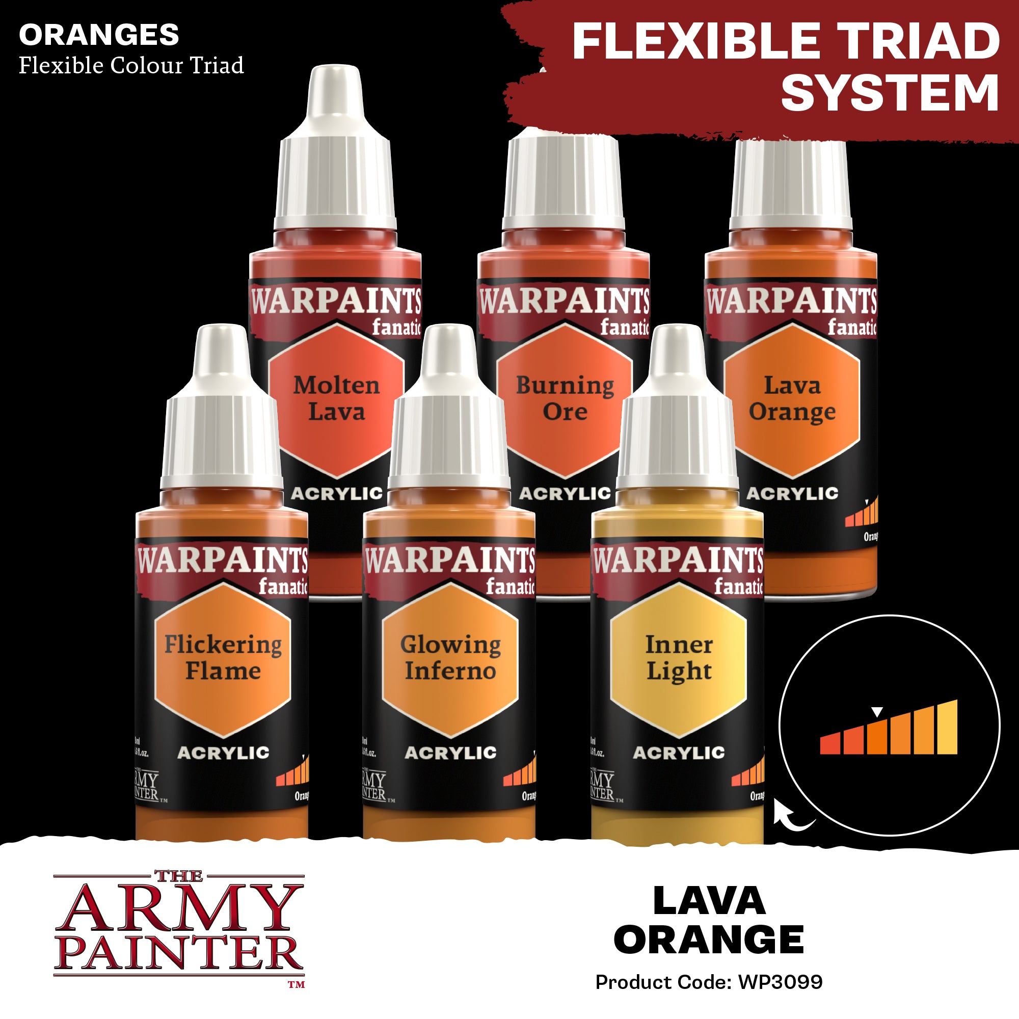 Army Painter Warpaints Fanatic Acrylic, Lava Orange