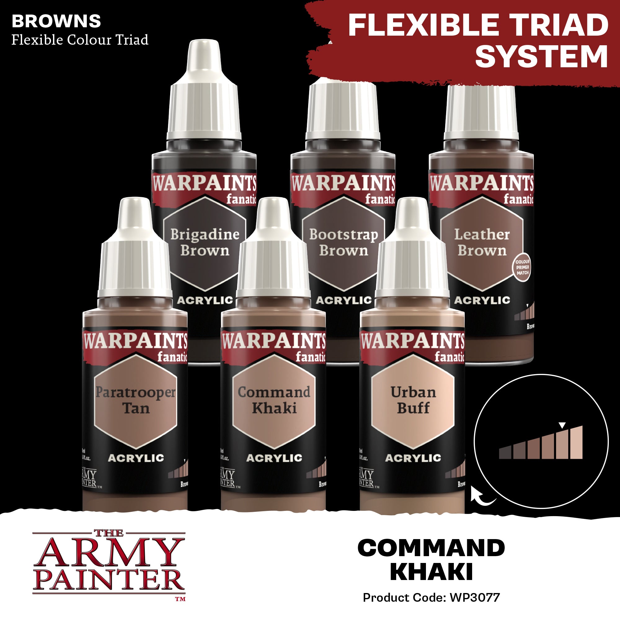 Army Painter Warpaints Fanatic Acrylic,  Command Khaki