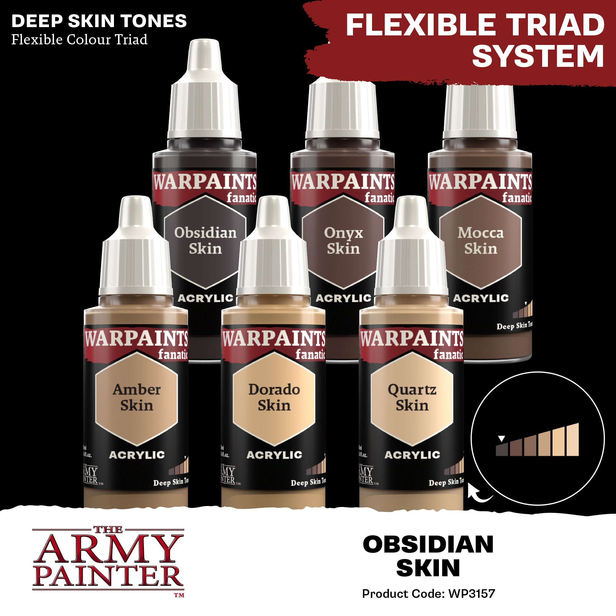 Army Painter Warpaints Fanatic Acrylic, Obsidian Skin