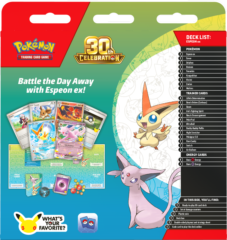 Pokémon TCG:  30TH CELEBRATION BATTLE DECKS ESPEON EX/ UMBREON EX *Reservation*