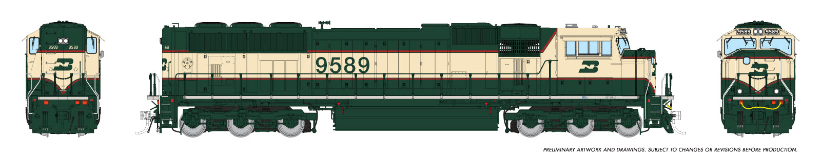 Rapido Ho Scale SD70MAC Burlington Northern Executive Scheme DCC & Sound  *Reservation*