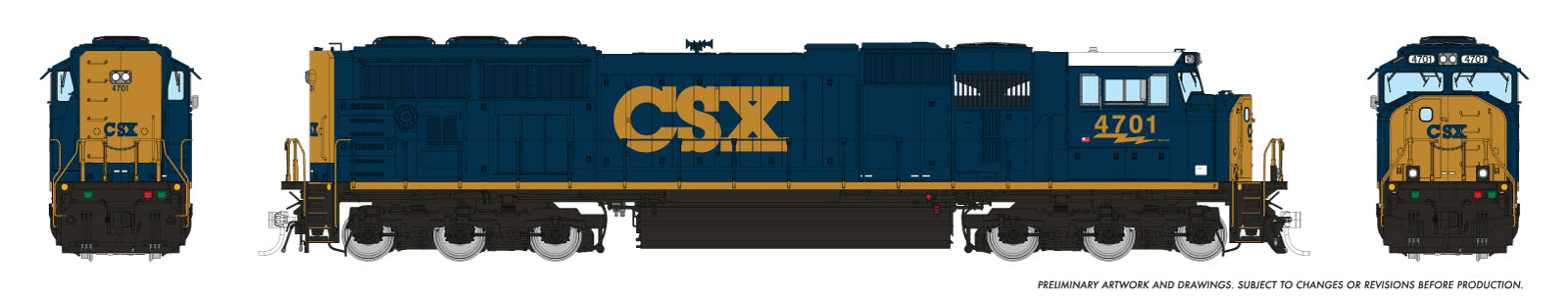 Rapido Ho Scale CSX (SD70AC) YN3 DCC & Sound  *Reservation*
