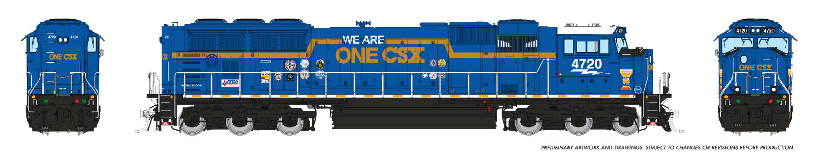 Rapido Ho Scale CSX (SD70AC Rebuild)  “We Are One” DCC & Sound  *Reservation*