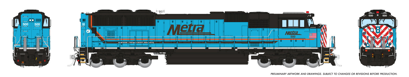 Rapido Ho Scale Metra — SD70MACH  “RTA Tribute” Scheme DCC & Sound  *Reservation*