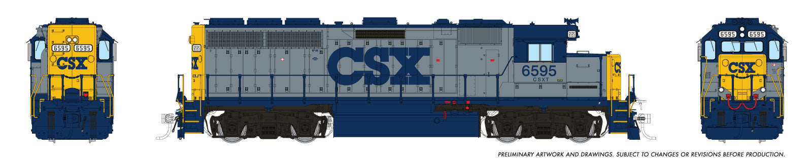 Rapido Ho Scale GP40 CSX (Blue Down w/YN) W/ Front & Rear Ditchlights DCC & Sound *Reservation*