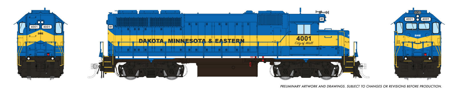 Rapido Ho Scale GP40 Dakota, Minnesota & Eastern W/ Front & Rear Ditchlights DCC & Sound *Reservation*
