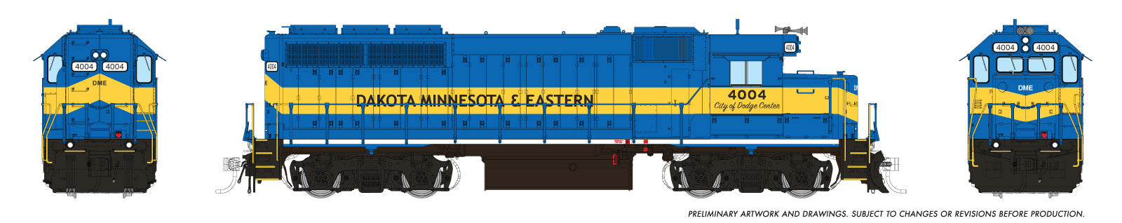 Rapido Ho Scale GP40 Dakota, Minnesota & Eastern W/ Front & Rear Ditchlights DCC & Sound *Reservation*