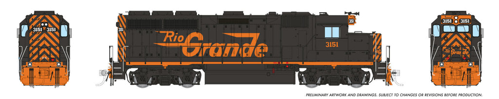 Rapido Ho Scale GP40 Denver, Rio Grande and Western W/ Front & Rear Ditchlights DCC & Sound *Reservation*