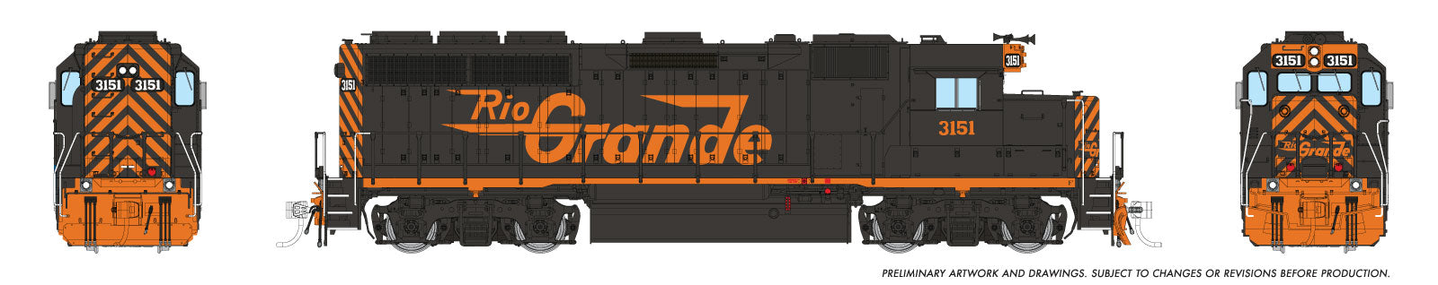 Rapido Ho Scale GP40 Denver, Rio Grande and Western W/ Front & Rear Ditchlights DCC & Sound *Reservation*