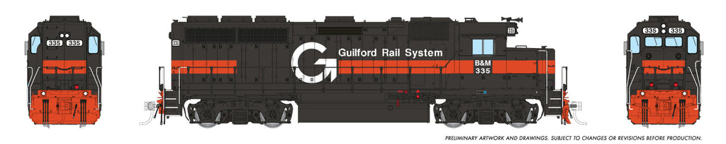 Rapido Ho Scale GP40 Guilford — B&M W/ Front & Rear Ditchlights DCC & Sound *Reservation*