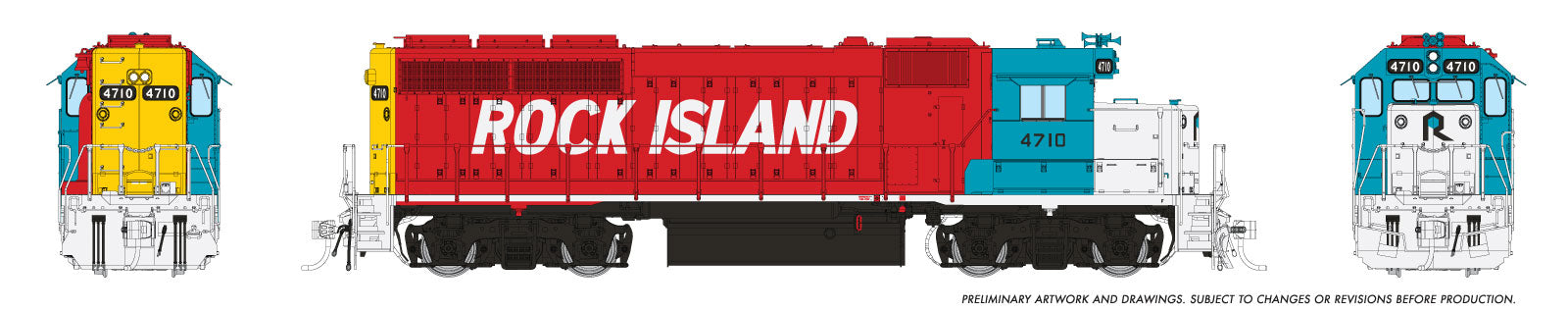 Rapido Ho Scale GP40 Rock Island (Wreck Rebuild Scheme) #4710 DCC & Sound *Reservation*