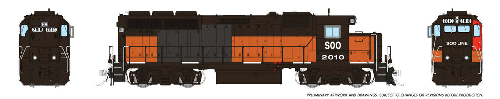 Rapido Ho Scale GP40 SOO Line — Bandit Scheme W/ Ditchlights DCC & Sound *Reservation*