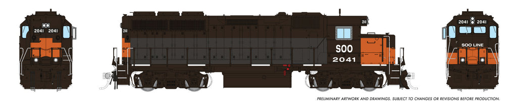 Rapido Ho Scale GP40 SOO Line — Bandit Scheme W/ Ditchlights DCC & Sound *Reservation*