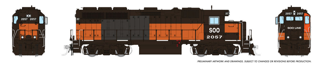 Rapido Ho Scale GP40 SOO Line — Bandit Scheme W/ Ditchlights DCC & Sound *Reservation*