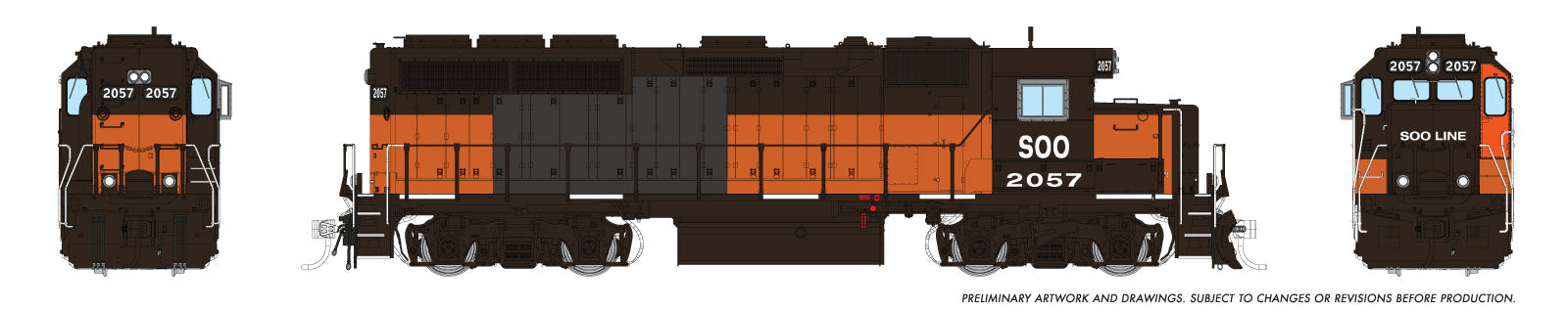 Rapido Ho Scale GP40 SOO Line — Bandit Scheme W/ Ditchlights DCC & Sound *Reservation*
