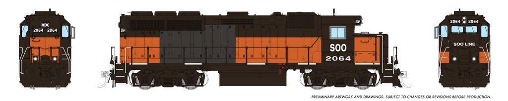Rapido Ho Scale GP40 SOO Line — Bandit Scheme W/ Ditchlights DCC & Sound *Reservation*