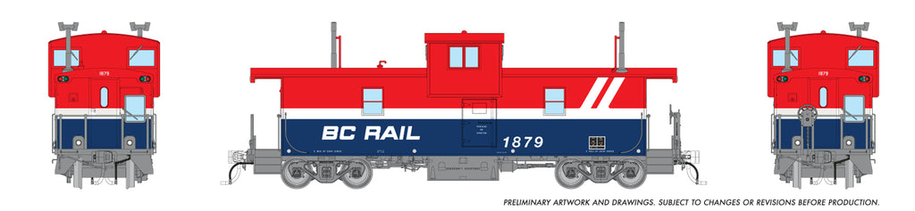 Rapido HO Scale BC Rail Squamish Caboose - Hockey Stick Scheme *Reservation*