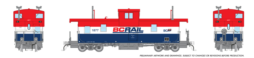Rapido HO Scale BC Rail Squamish Caboose - Late Scheme *Reservation*