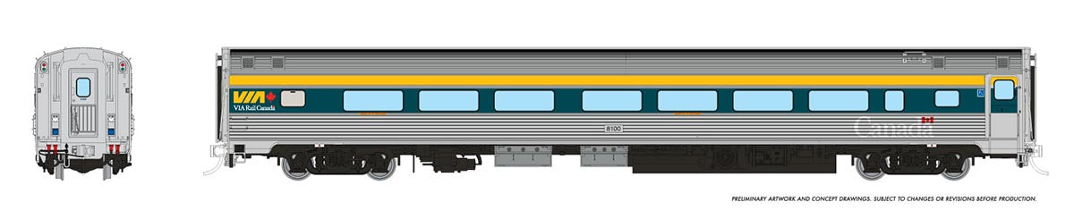 Rapido HO Budd Coach Via Rail Teal Scheme (HEP 1) *Reservation*