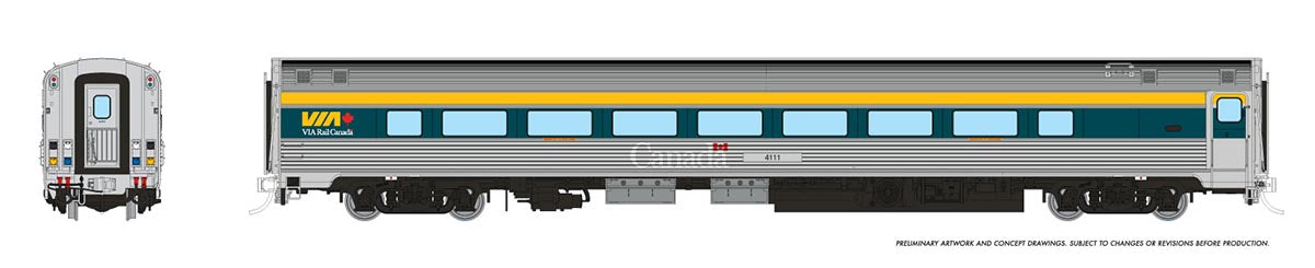 Rapido HO Budd Coach Via Rail Economy (HEP 2) *Reservation*