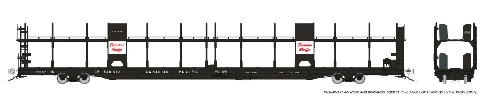 Rapido HO Scale NSC 89’ Bi- Level Autorack - Canadian Pacific Script -Single Car  *Reservation*