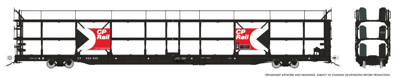 Rapido HO Scale NSC 89’ Tri- Level Autorack - CP Rail Multimark (6 Pack)  *Reservation*