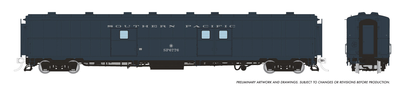 Rapido HO Scale PC&F 66-B-2 Economy Baggage Southern Pacific Baggage/Messenger Late Doors *Reservation*