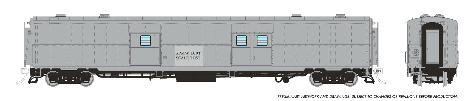 Rapido HO Scale PC&F 66-B-2 Economy Baggage Southern Pacific Test Car #1007 *Reservation*