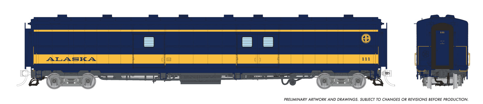 Rapido HO Scale PC&F 66-B-2 Economy Baggage Alaska Railroad W/Sound *Reservation*