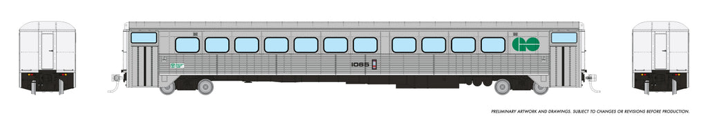 Rapido HO Scale Hawker Single Level Coach GO Transit Late Scheme *Reservation*