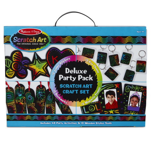 Melissa & Doug Scratch Art® Deluxe Party Pack Craft Set – Railway