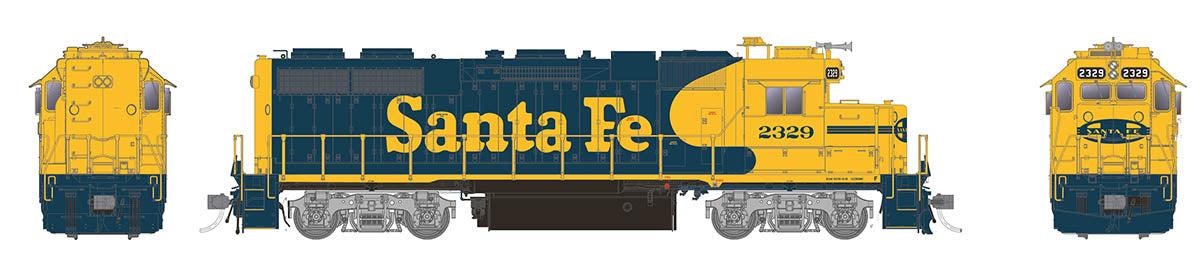 Rapido HO Scale EMD GP38 Santa Fe (Yellow Warbonnet - w/o Class Lights) DCC & Sound