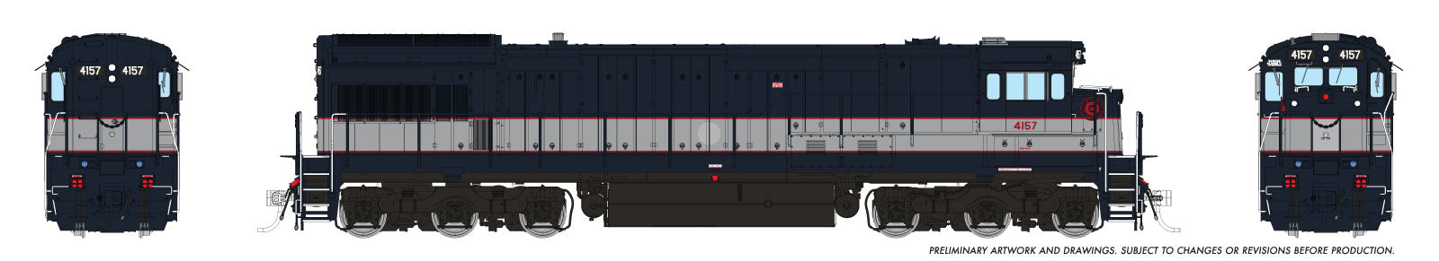 Rapido Ho Scale U34CH NJDOT — Bluebird Scheme / No Logos DCC Ready  *Reservation*