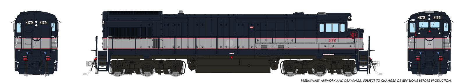Rapido Ho Scale U34CH NJDOT — Bluebird Scheme / No Logos DCC Ready  *Reservation*
