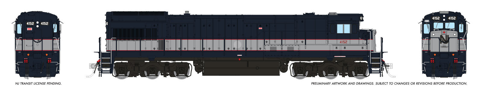 Rapido Ho Scale U34CH NJ TRANSIT / Bluebird Scheme / Nose Logo DCC Ready  *Reservation*