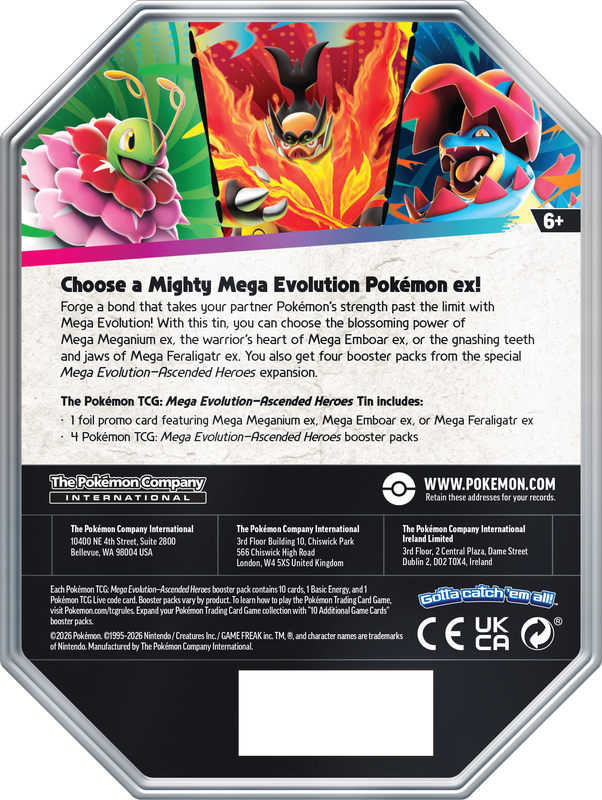 Pokémon TCG:  ME2.5 ASCENDED HEROES TIN *Reservation*