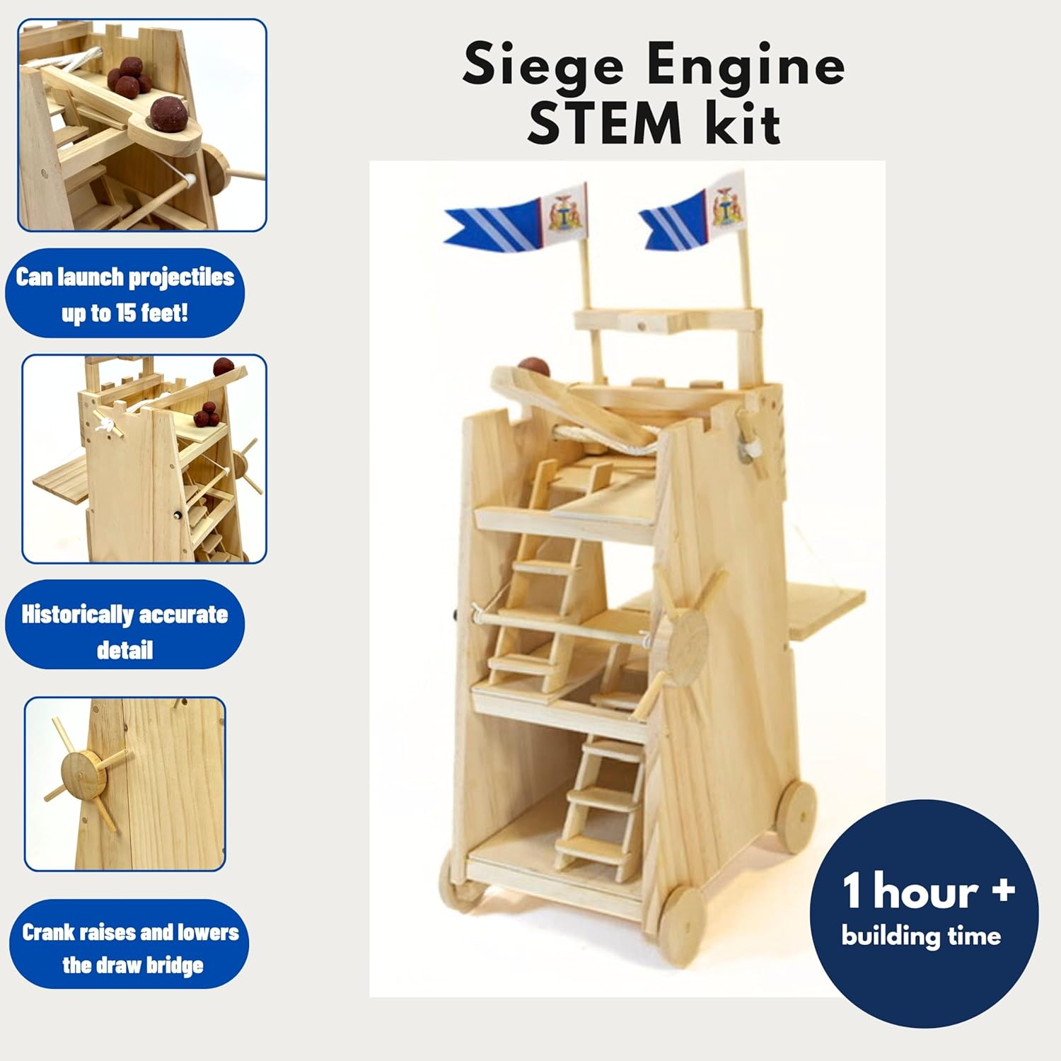 PATHFINDERS STEM kit Medieval Siege Tower W/ Catapult