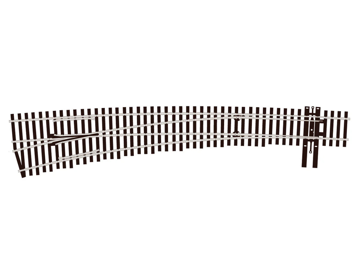 Peco SL-8377 Ho Scale Code 83 #7 Left Hand Double Curved Turnout